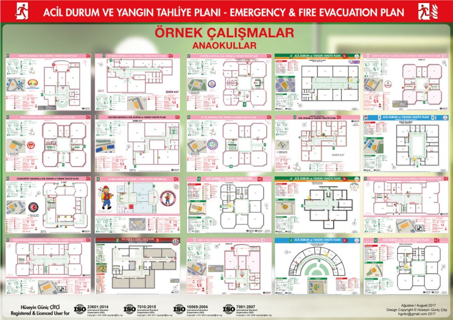 ISO 23601 Acil Durum Ve Yangın Tahliye Planları Referanslar ISO 7010 Uyarı Levhaları ISO 16069 Acil Durum Yönlendirmeleri