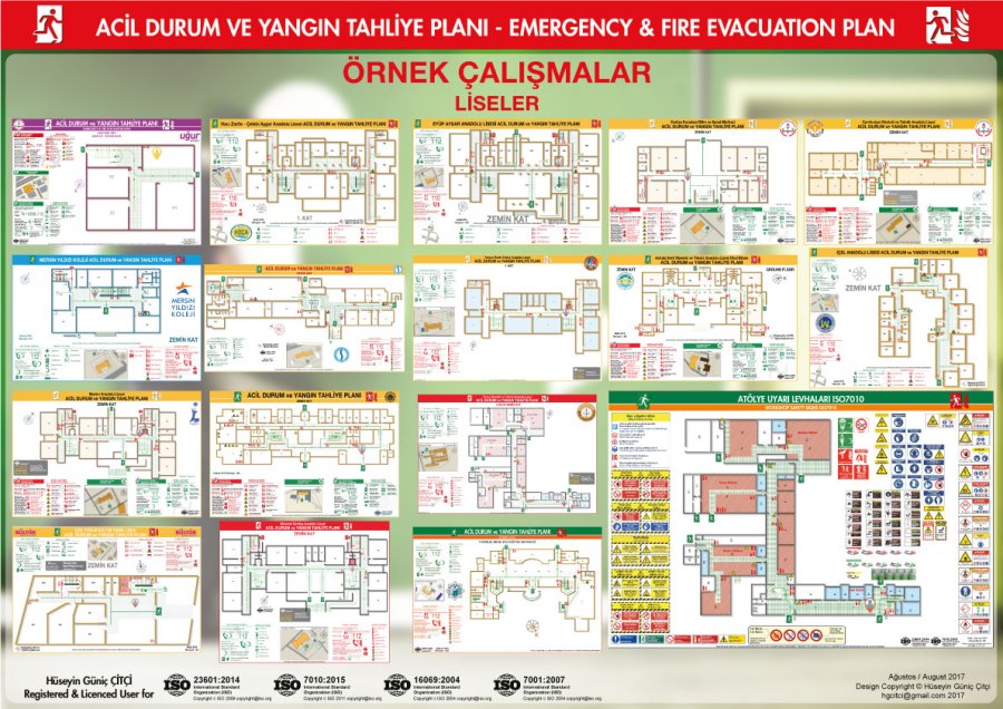 ISO 23601 Acil Durum Ve Yangın Tahliye Planları Referanslar ISO 7010 Uyarı Levhaları ISO 16069 Acil Durum Yönlendirmeleri