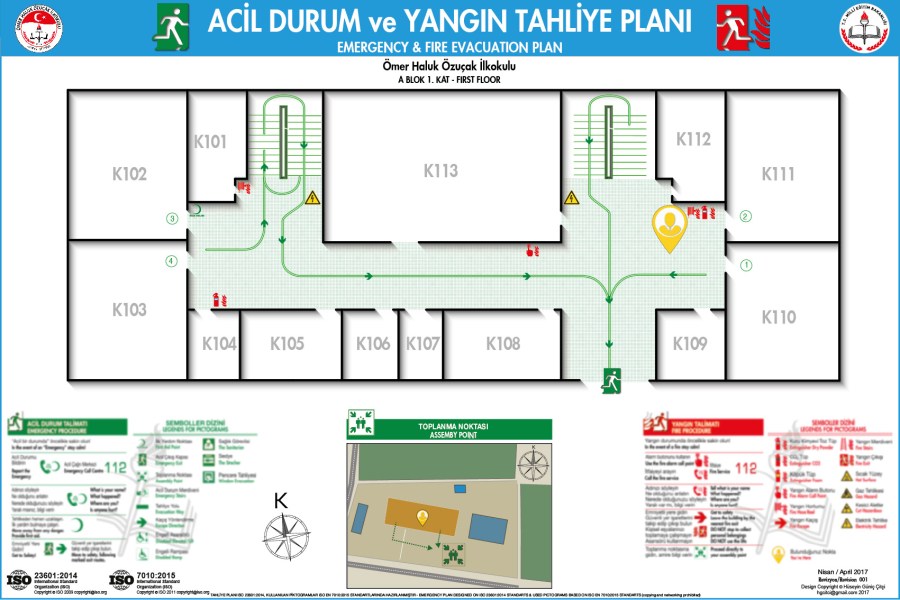 Acil Durum Taliye ve Yangın Tahliye Plan 000 Adana Seyhan Ömer Haluk Özuçak İlkokulu