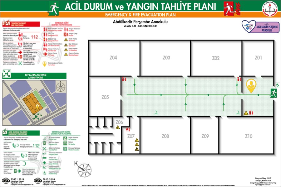 Acil Durum Taliye ve Yangın Tahliye Plan Akdeniz Abdulkadir Persembe Anaokulu