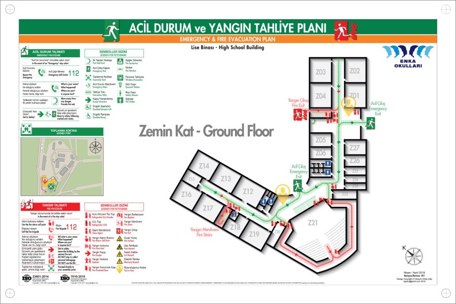 Adapazari Enka lise Acil Durum ve Yangin Tahliye Plani