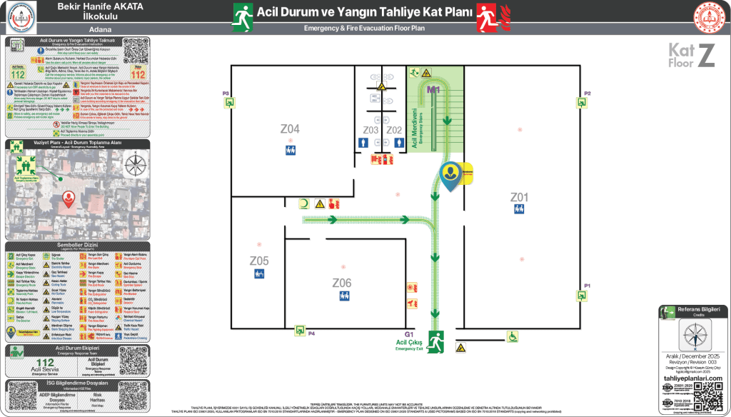 2025 Okul Binası  ISO 23601 Acil Durum ve Yangın Tahliye Planı