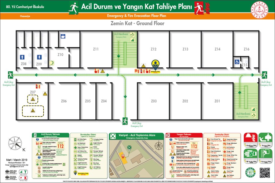 Okul Binası Acil Durum ve Yangın Tahliye Planı