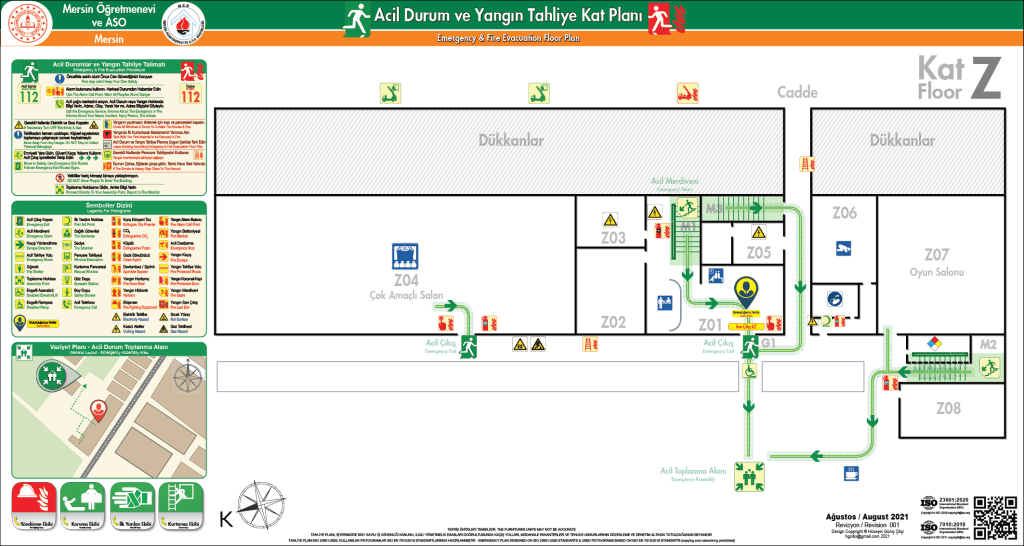 Öğretmenevi ISO 23601 Acil Durum ve Yangın Tahliye Planı