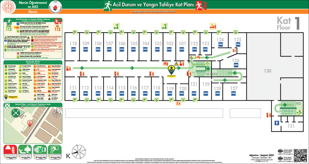 Öğretmenevi ISO 23601 Acil Durum ve Yangın Tahliye Planı