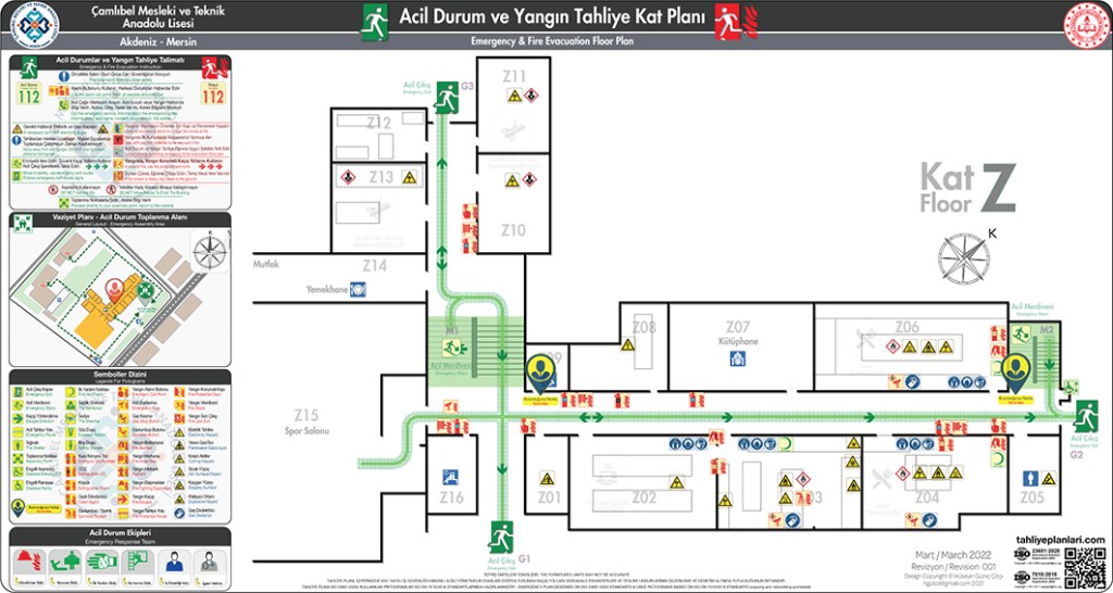 Okul Binası Risk Haritası
ISO 23601 Acil Durum ve Yangın Tahliye Planı Örneği
Acil Durum Tahliye Senaryoları
Acil Durum Müdahale Prosedürleri
Acil Durum Ekipleri
Yangınla Mücadele