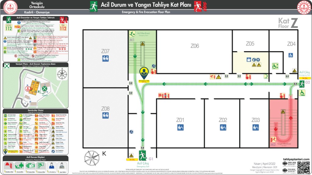 Ortaokul ISO 23601 Acil Durum ve Yangın Tahliye Planı