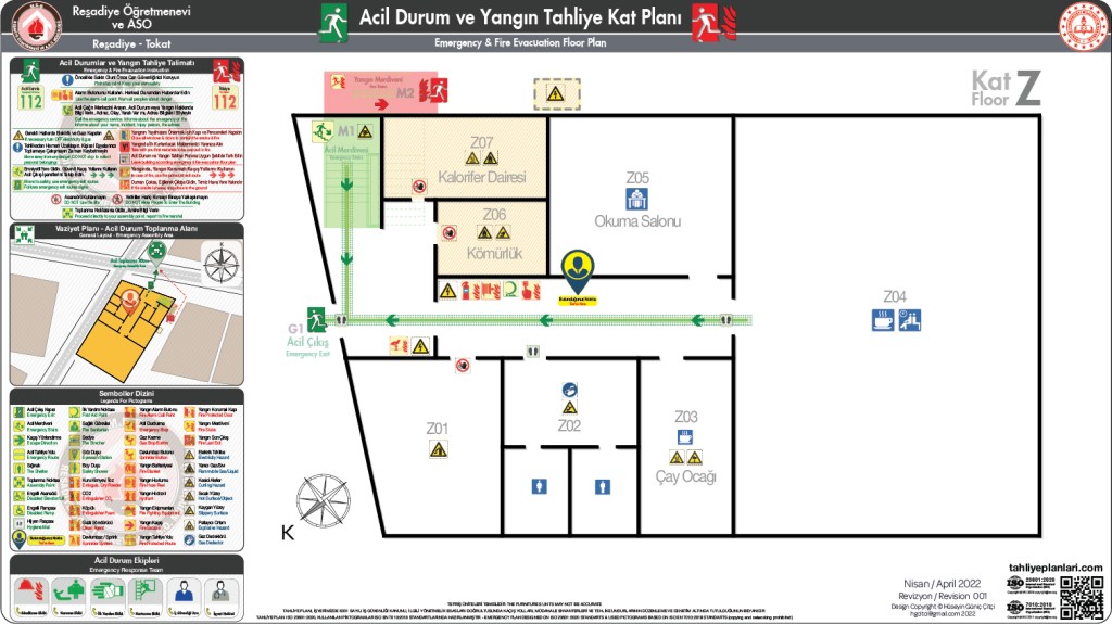 Öğretmenevi ISO 23601 Acil Durum ve Yangın Tahliye Planı
