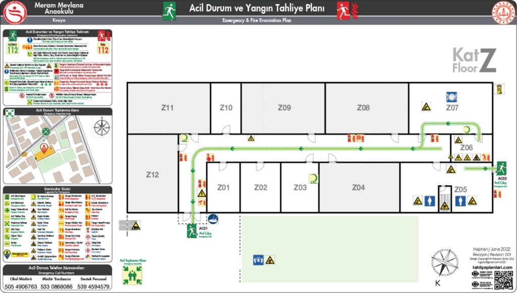 Anaokul ISO 23601 Acil Durum ve Yangın Tahliye Planı