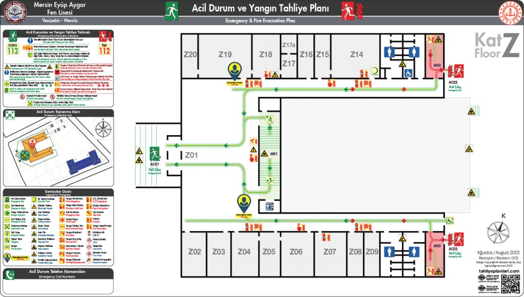 Okul Binası Risk Haritası
ISO 23601 Acil Durum ve Yangın Tahliye Planı Örneği
Acil Durum Tahliye Senaryoları
Acil Durum Müdahale Prosedürleri
Acil Durum Ekipleri
Yangınla Mücadele