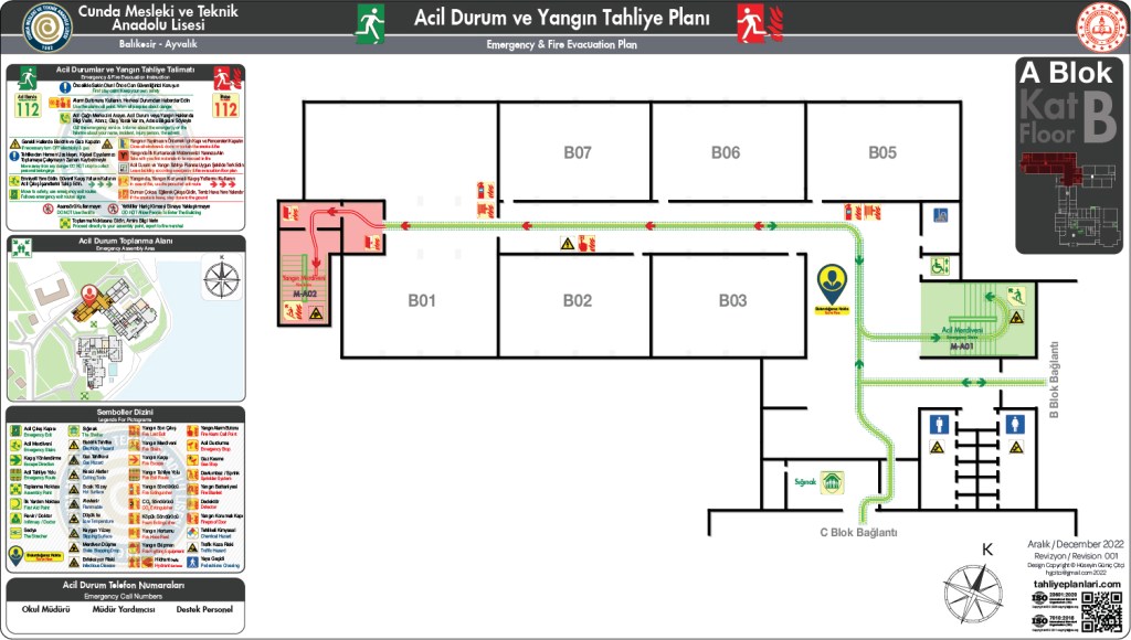 Turizm Meslek Lisesi ISO 23601 Acil Durum ve Yangın Tahliye Planı
Okul Binası Risk Haritası
ISO 23601 Acil Durum ve Yangın Tahliye Planı Örneği
Acil Durum Tahliye Senaryoları
Acil Durum Müdahale Prosedürleri
Acil Durum Ekipleri
Yangınla Mücadele