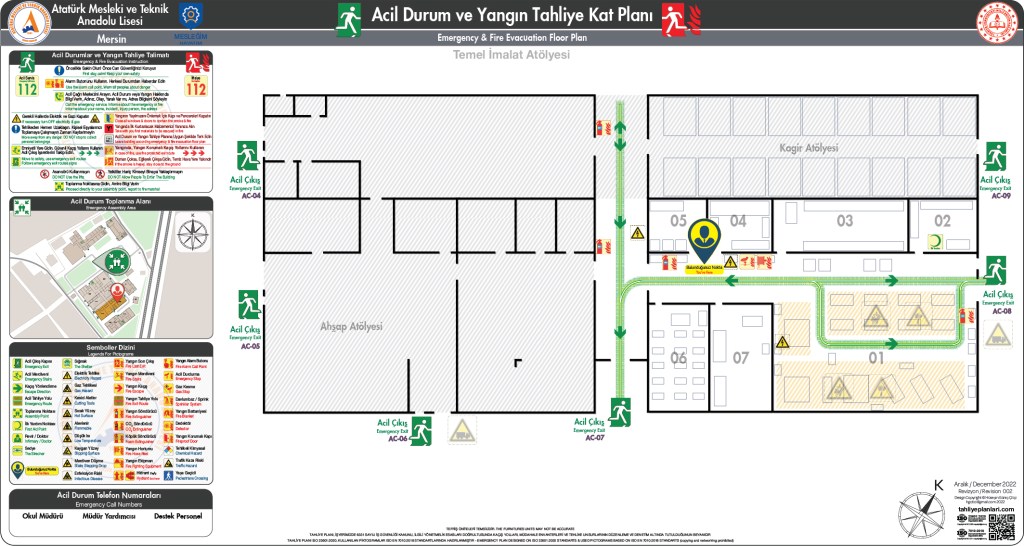 Meslek Lisesi ISO 23601 Acil Durum ve Yangın Tahliye Planı