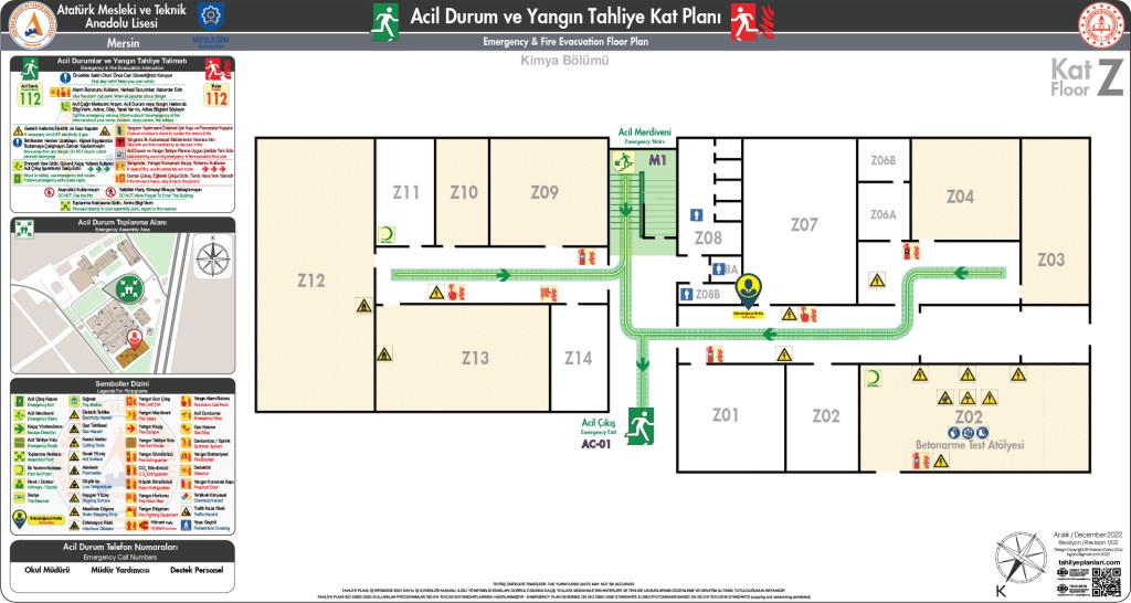 Okul Binası Risk Haritası
ISO 23601 Acil Durum ve Yangın Tahliye Planı Örneği
Acil Durum Tahliye Senaryoları
Acil Durum Müdahale Prosedürleri
Acil Durum Ekipleri
Yangınla Mücadele