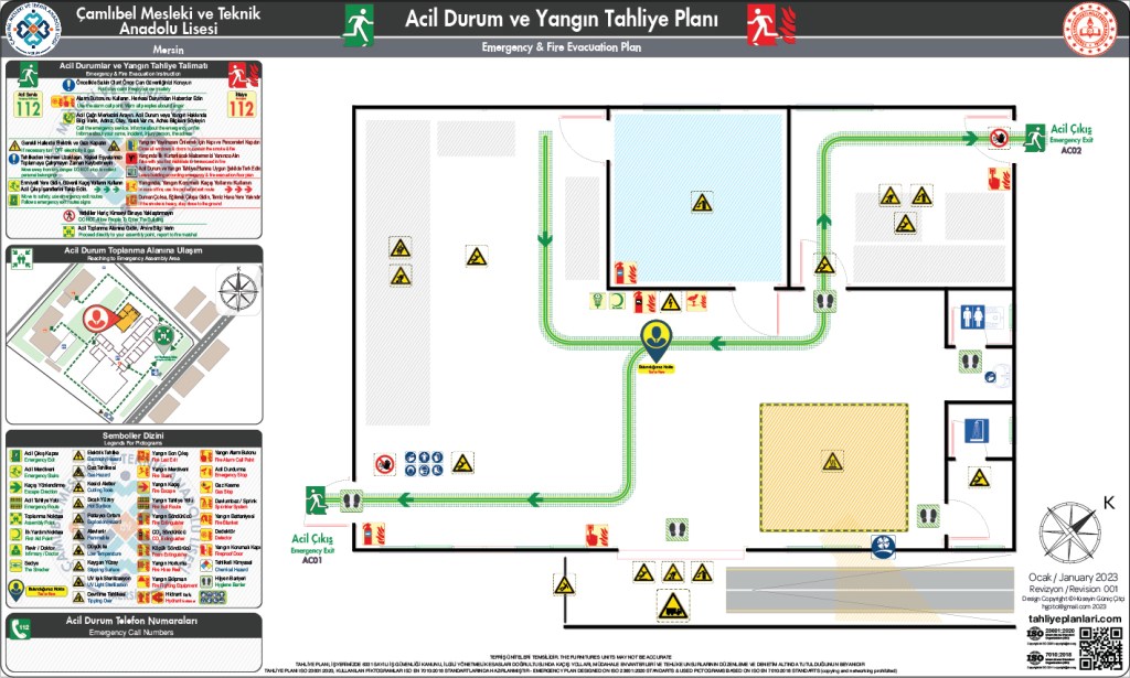 Okul Binası Risk Haritası
ISO 23601 Acil Durum ve Yangın Tahliye Planı Örneği
Acil Durum Tahliye Senaryoları
Acil Durum Müdahale Prosedürleri
Acil Durum Ekipleri
Yangınla Mücadele