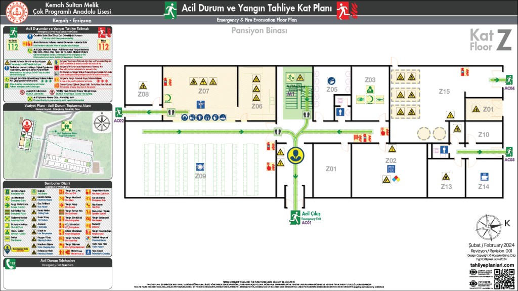 Okul Binası Risk Haritası
ISO 23601 Acil Durum ve Yangın Tahliye Planı Örneği
Acil Durum Tahliye Senaryoları
Acil Durum Müdahale Prosedürleri
Acil Durum Ekipleri
Yangınla Mücadele