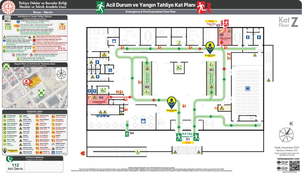 Okul Binası Risk Haritası
ISO 23601 Acil Durum ve Yangın Tahliye Planı Örneği
Acil Durum Tahliye Senaryoları
Acil Durum Müdahale Prosedürleri
Acil Durum Ekipleri
Yangınla Mücadele
