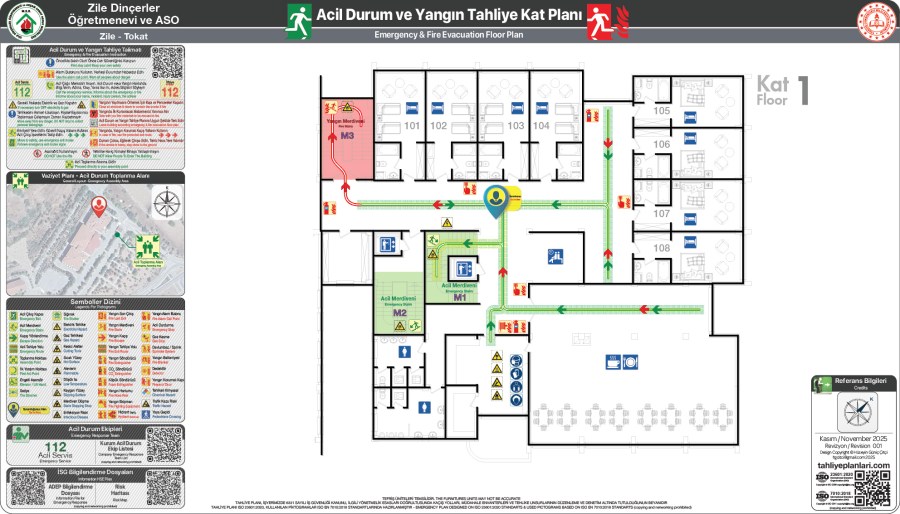 ISO 23601 Acil Durum ve Yangın Tahliye Planı Okul Tahliye Planı Örnekleri Tahliye Krokisi Örnekleri