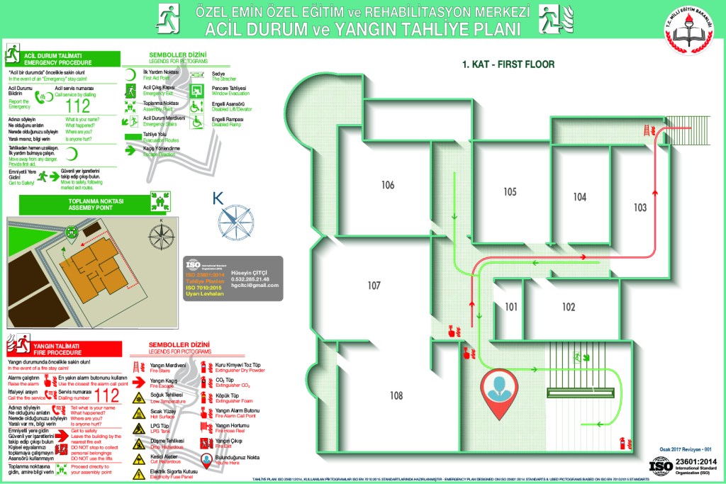 Öğretmenevi ISO 23601 Acil Durum ve Yangın Tahliye Planı