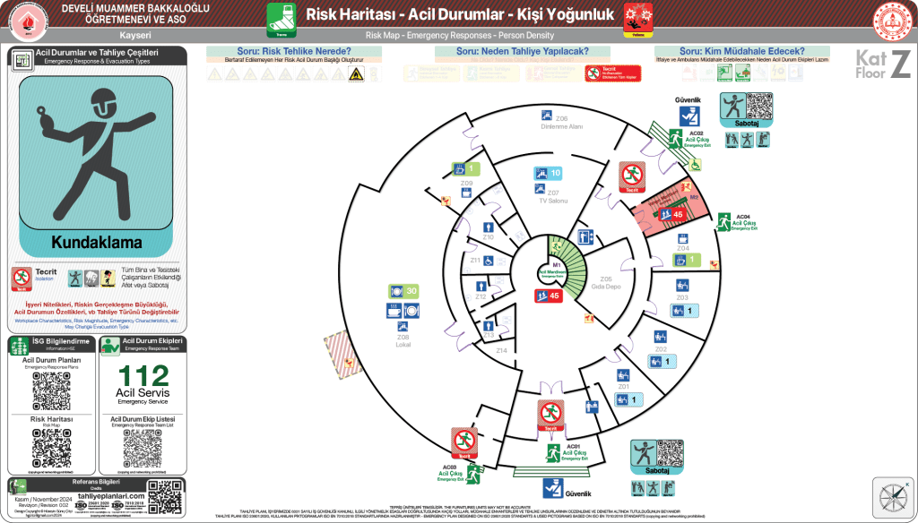 Öğretmenevi ISO 23601 Acil Durum ve Yangın Tahliye Planı Okul Tahliye Planı Örnekleri Tahliye Krokisi Örnekleri