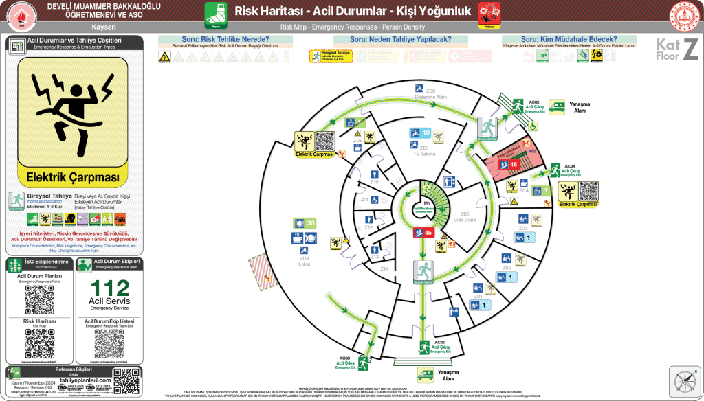 Öğretmenevi ISO 23601 Acil Durum ve Yangın Tahliye Planı Okul Tahliye Planı Örnekleri Tahliye Krokisi Örnekleri