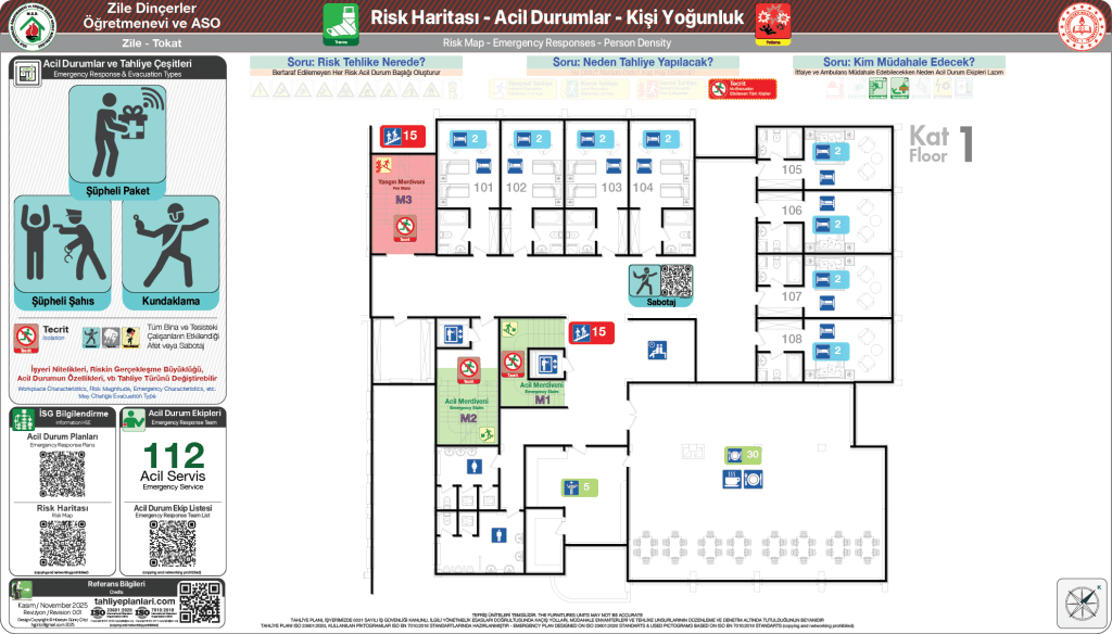 ISO 23601 Acil Durum ve Yangın Tahliye Planı Okul Tahliye Planı Örnekleri Tahliye Krokisi Örnekleri