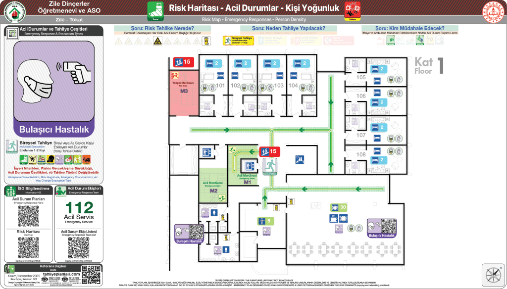 ISO 23601 Acil Durum ve Yangın Tahliye Planı Okul Tahliye Planı Örnekleri Tahliye Krokisi Örnekleri