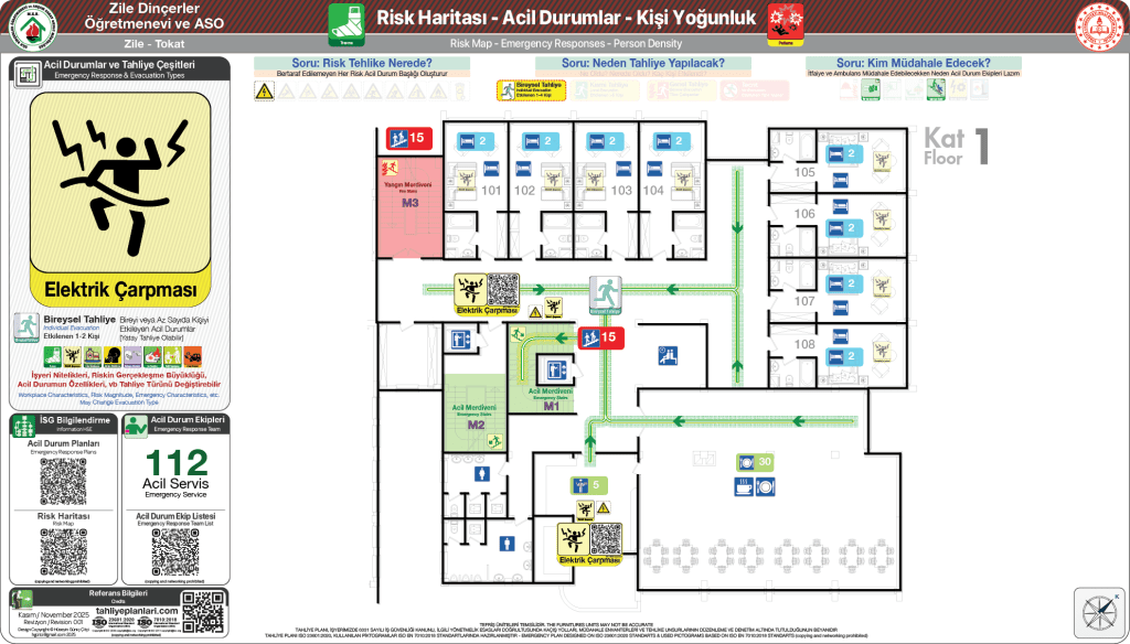 ISO 23601 Acil Durum ve Yangın Tahliye Planı Okul Tahliye Planı Örnekleri Tahliye Krokisi Örnekleri