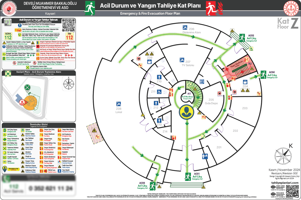 ISO 23601 Acil Durum ve Yangın Tahliye Planı Okul Tahliye Planı Örnekleri Tahliye Krokisi Örnekleri