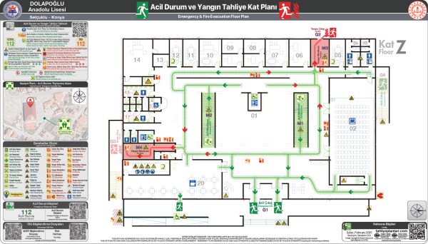 Okul Binası Risk Haritası
ISO 23601 Acil Durum ve Yangın Tahliye Planı Örneği
Acil Durum Tahliye Senaryoları
Acil Durum Müdahale Prosedürleri
Acil Durum Ekipleri
Yangınla Mücadele